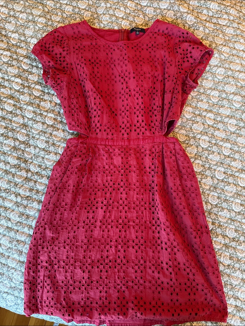 Madewell Raspberry Eyelet Mini Dress